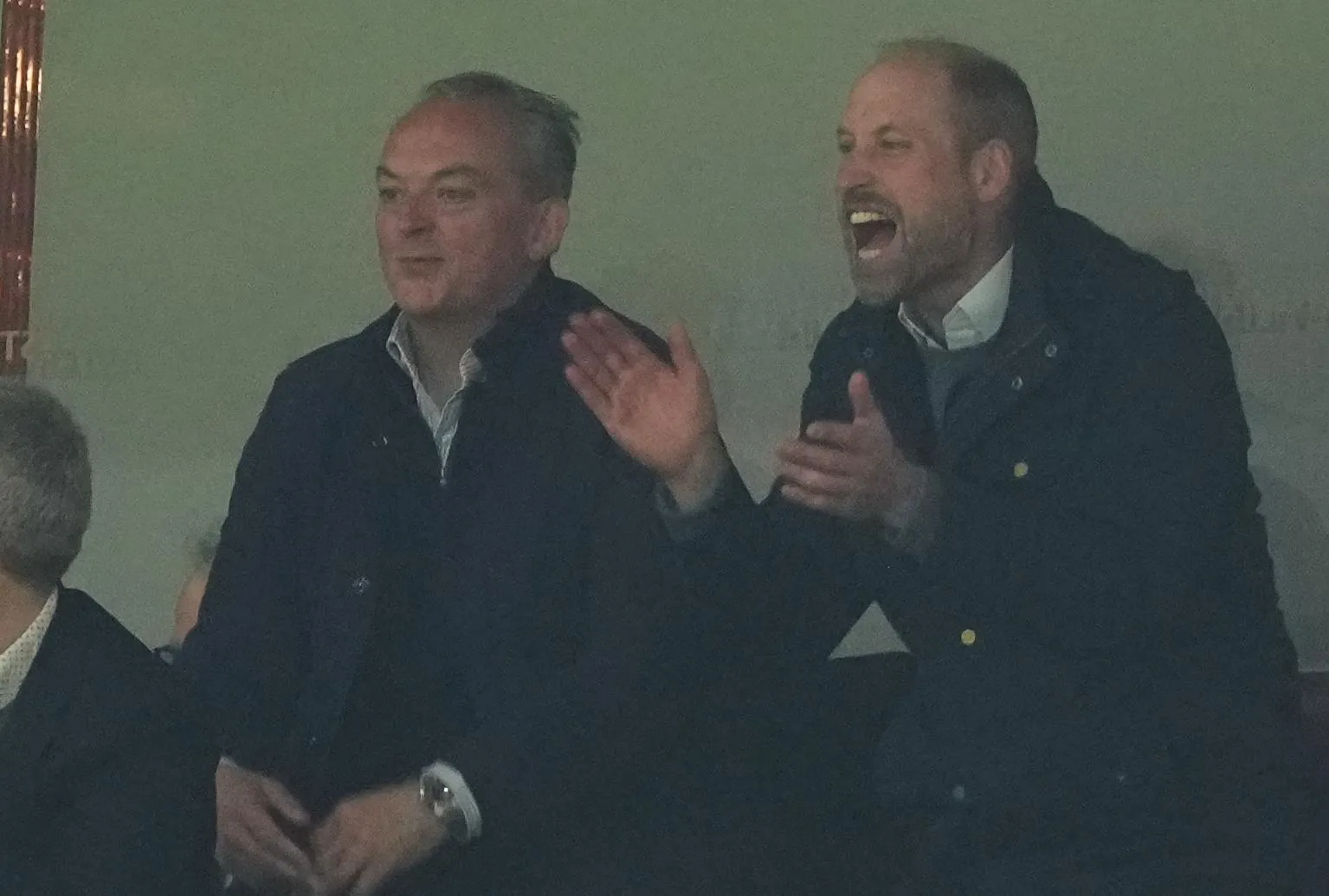 Prince William claps at Aston Villa game