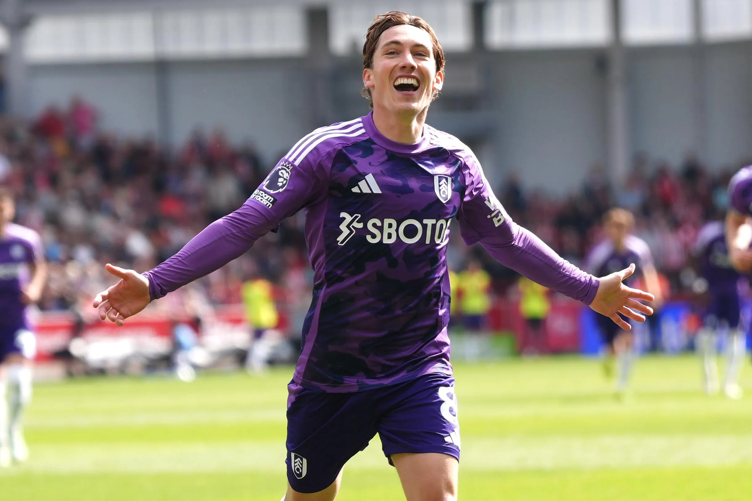 Harry Wilson celebrates a goal for Fulham