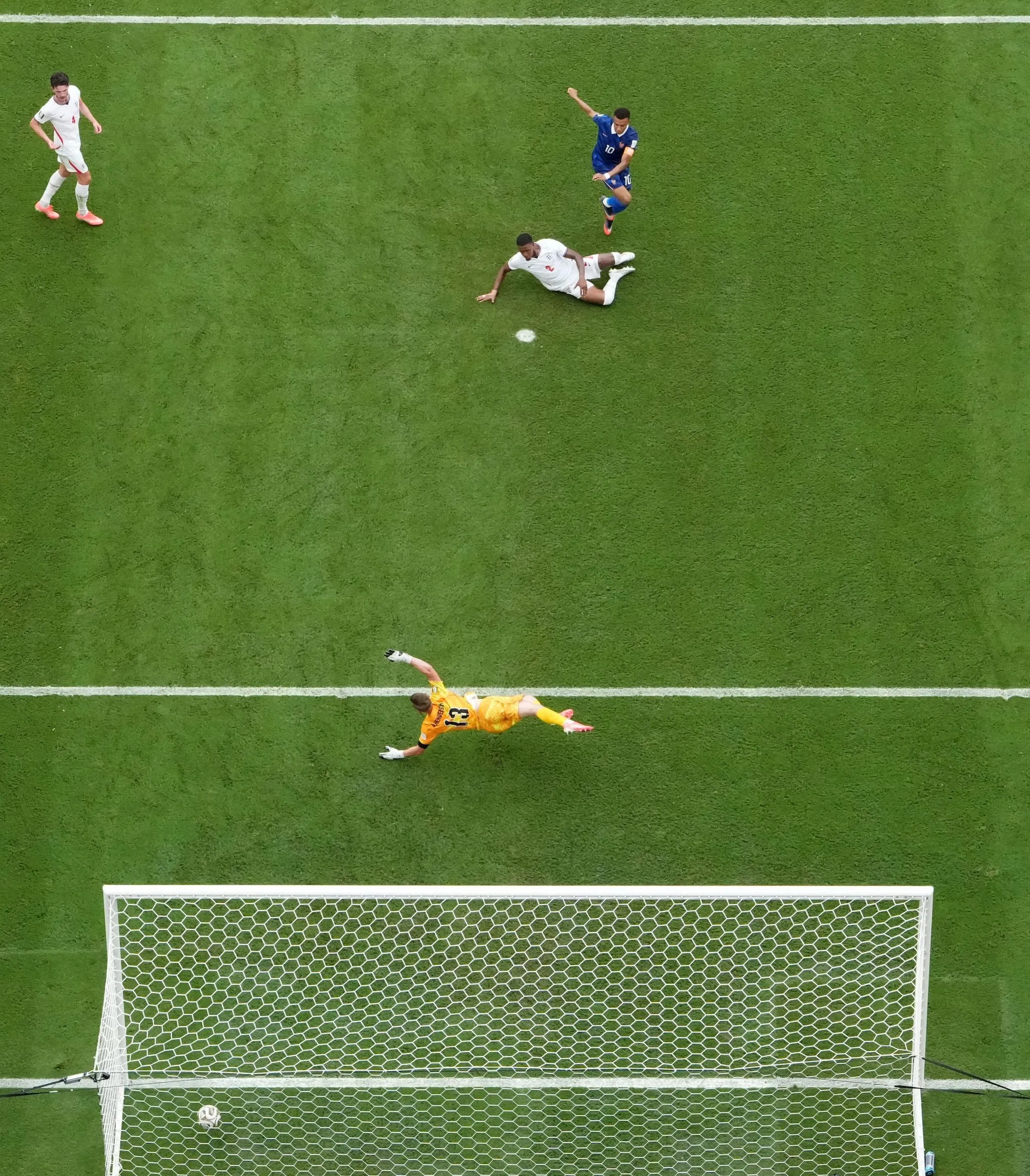 France's Kylian Mbappe scores their third goal.