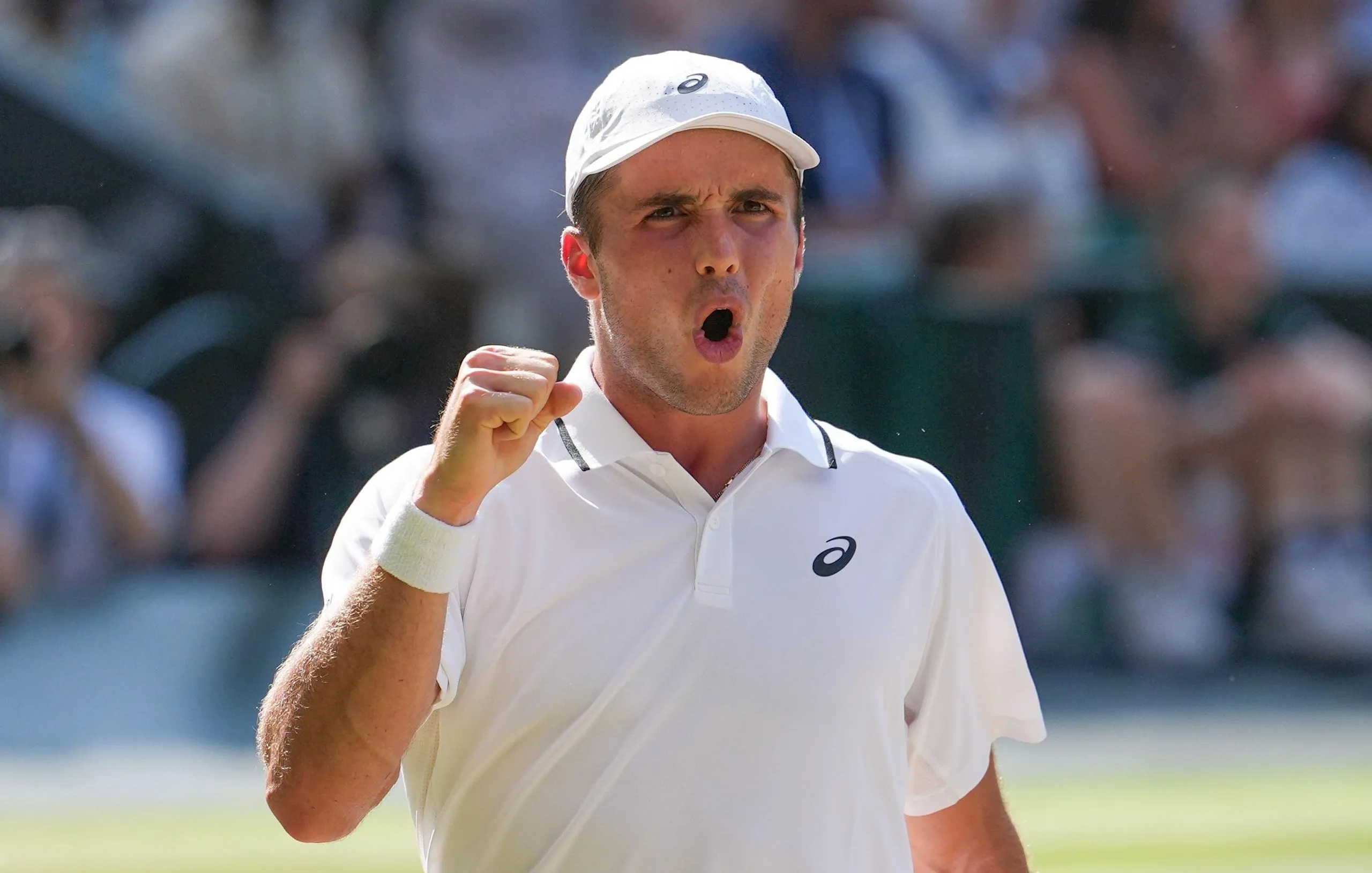 Arthur Fery celebrates during his quarter-final win over Flavio Cobolli.