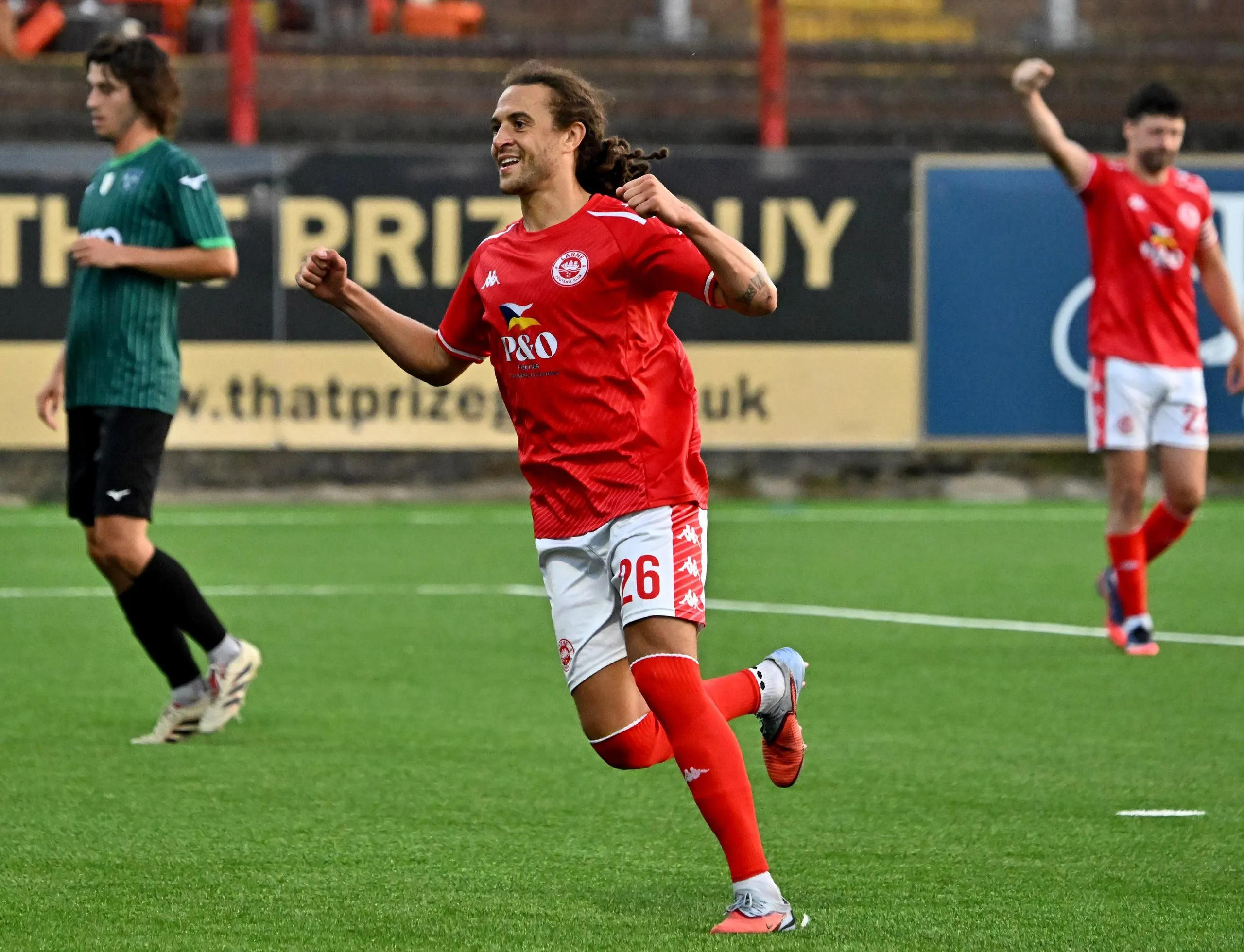 Bent celebrates after converting a penalty against Tre Fiori in the Champions League first qualifying round in July