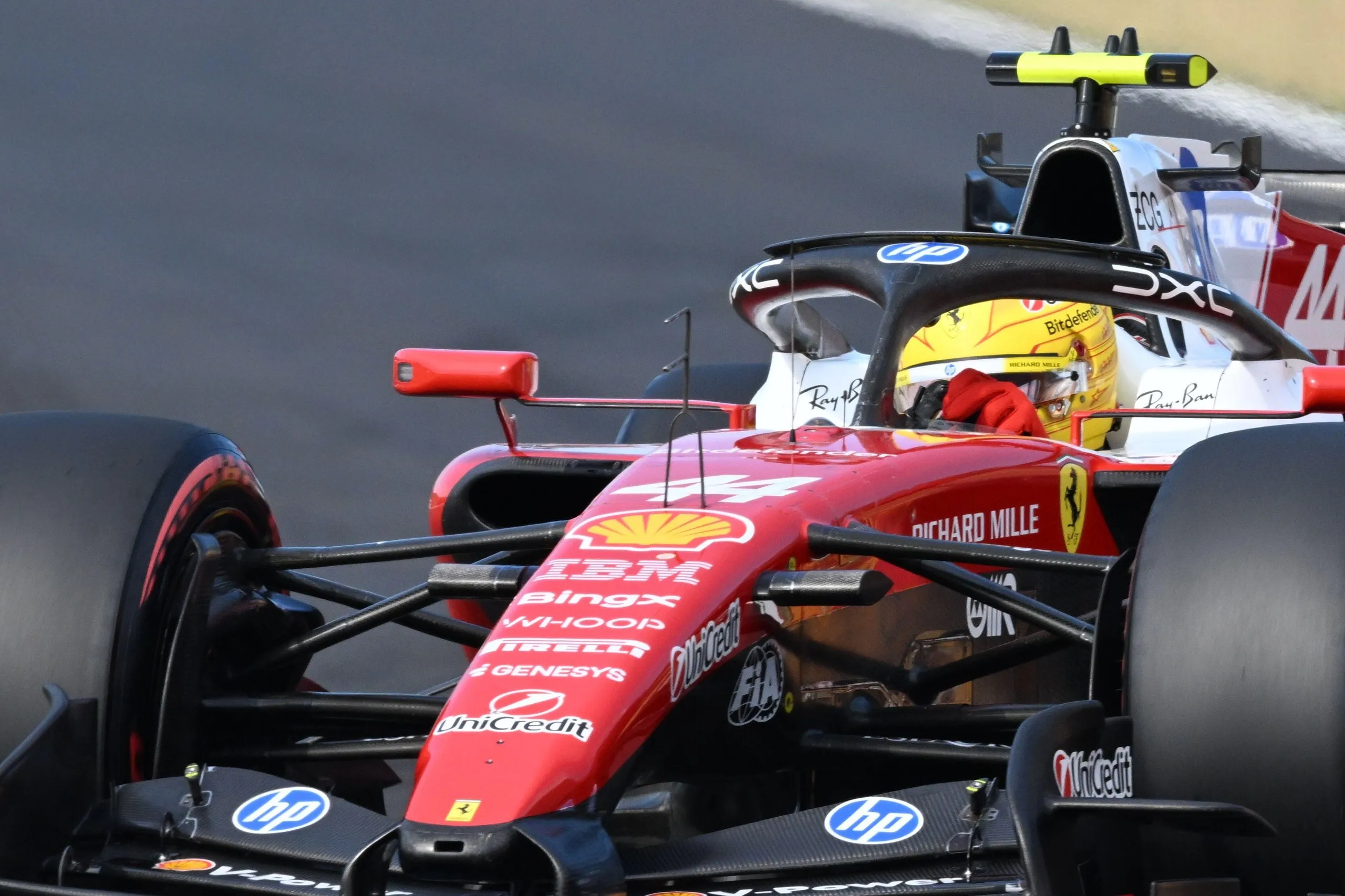 Lewis Hamilton driving in qualifying
