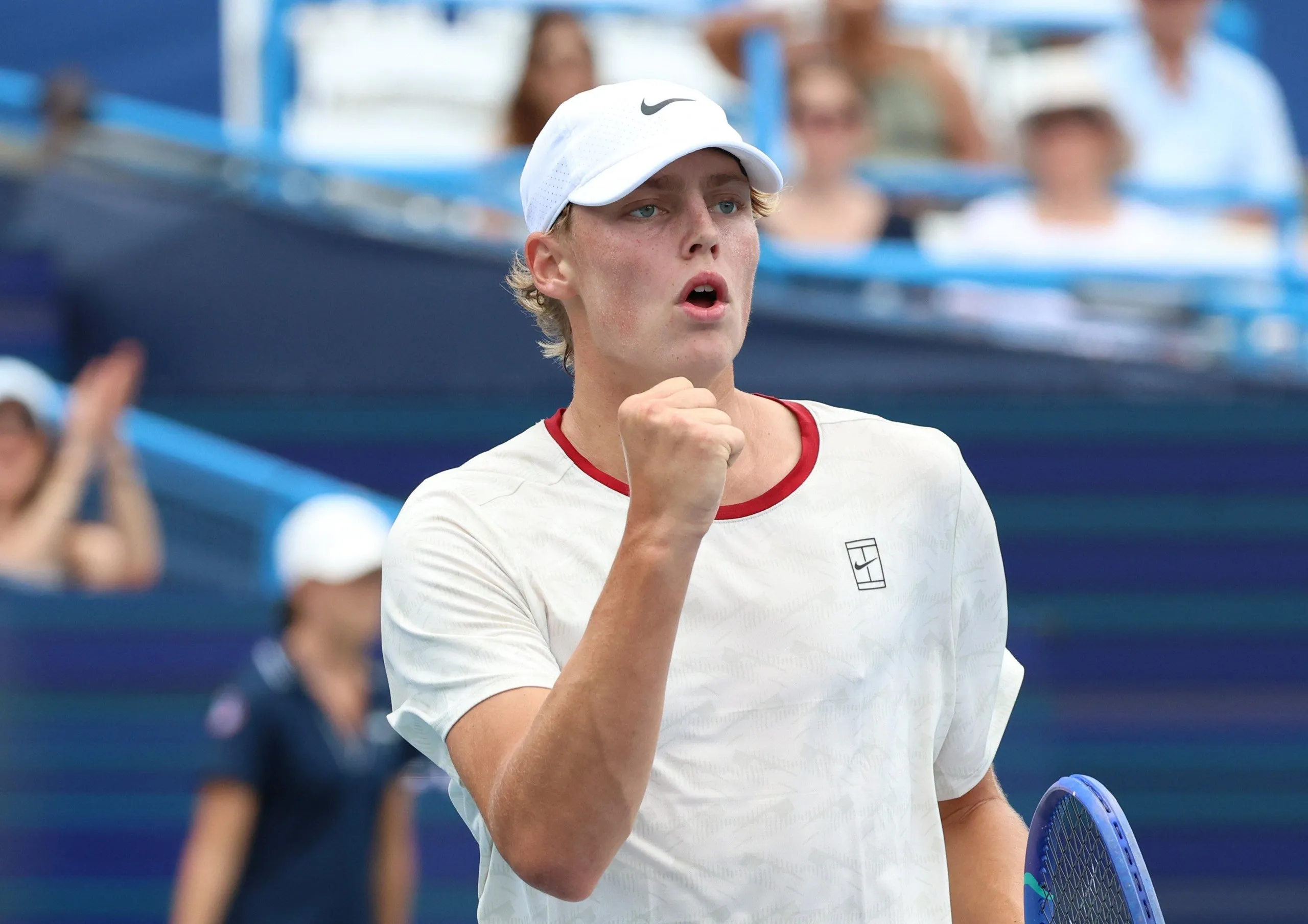 Cruz Hewitt celebrates a point