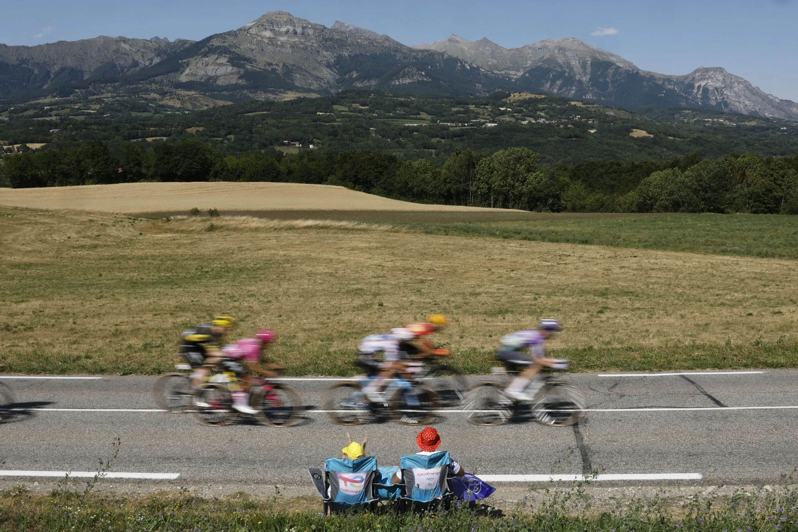 Spectators look on during the Tour de France