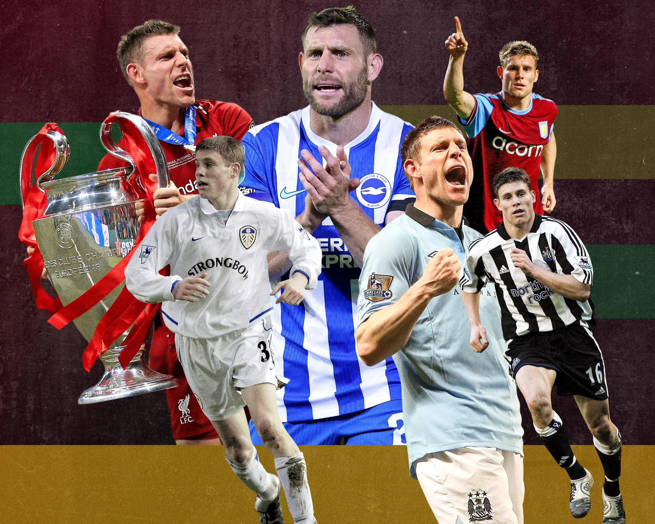 James Milner in action for all five of his clubs