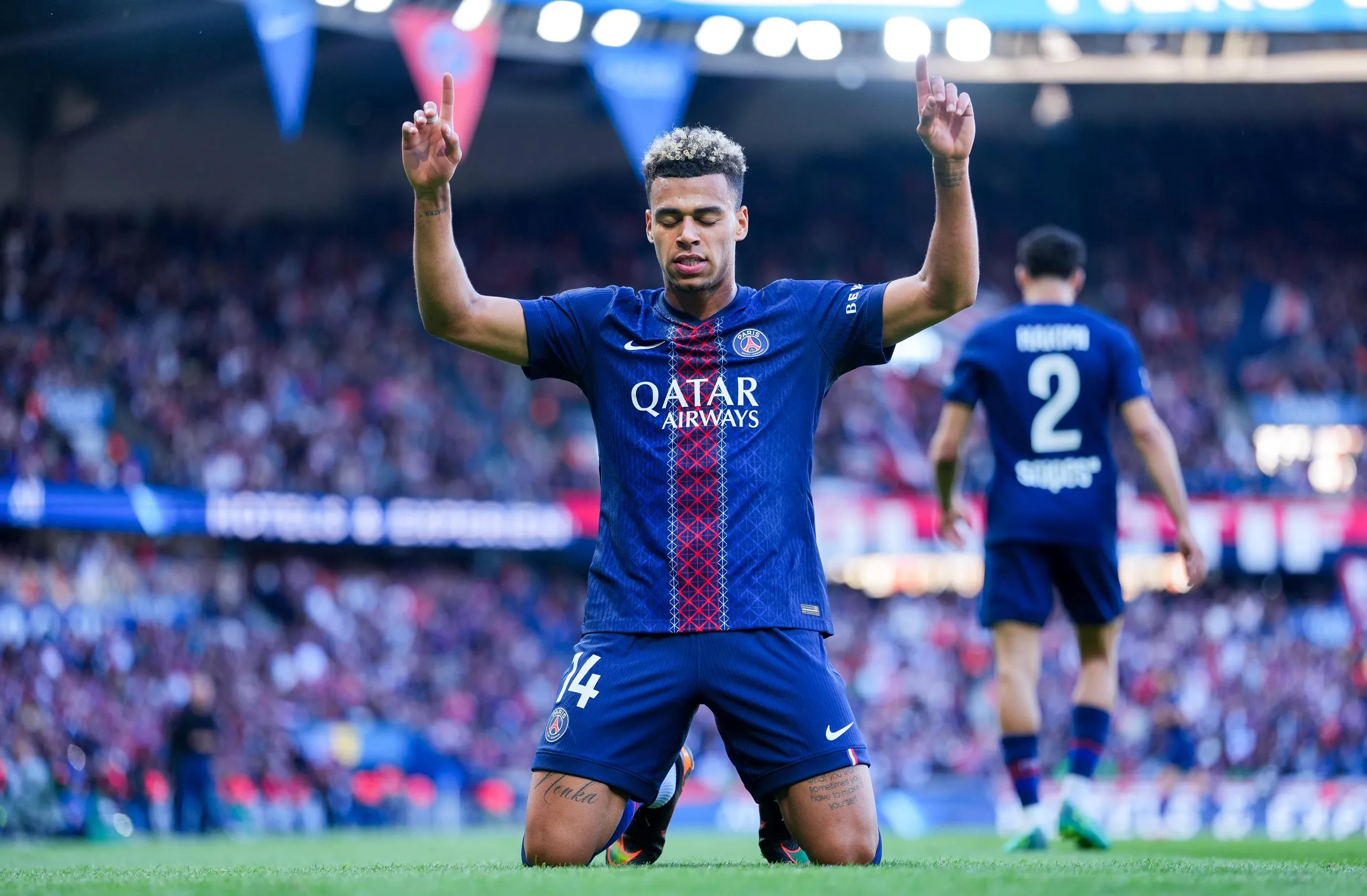 Désiré Doué scored PSG’s second goal in their 3-0 win against Nantes.