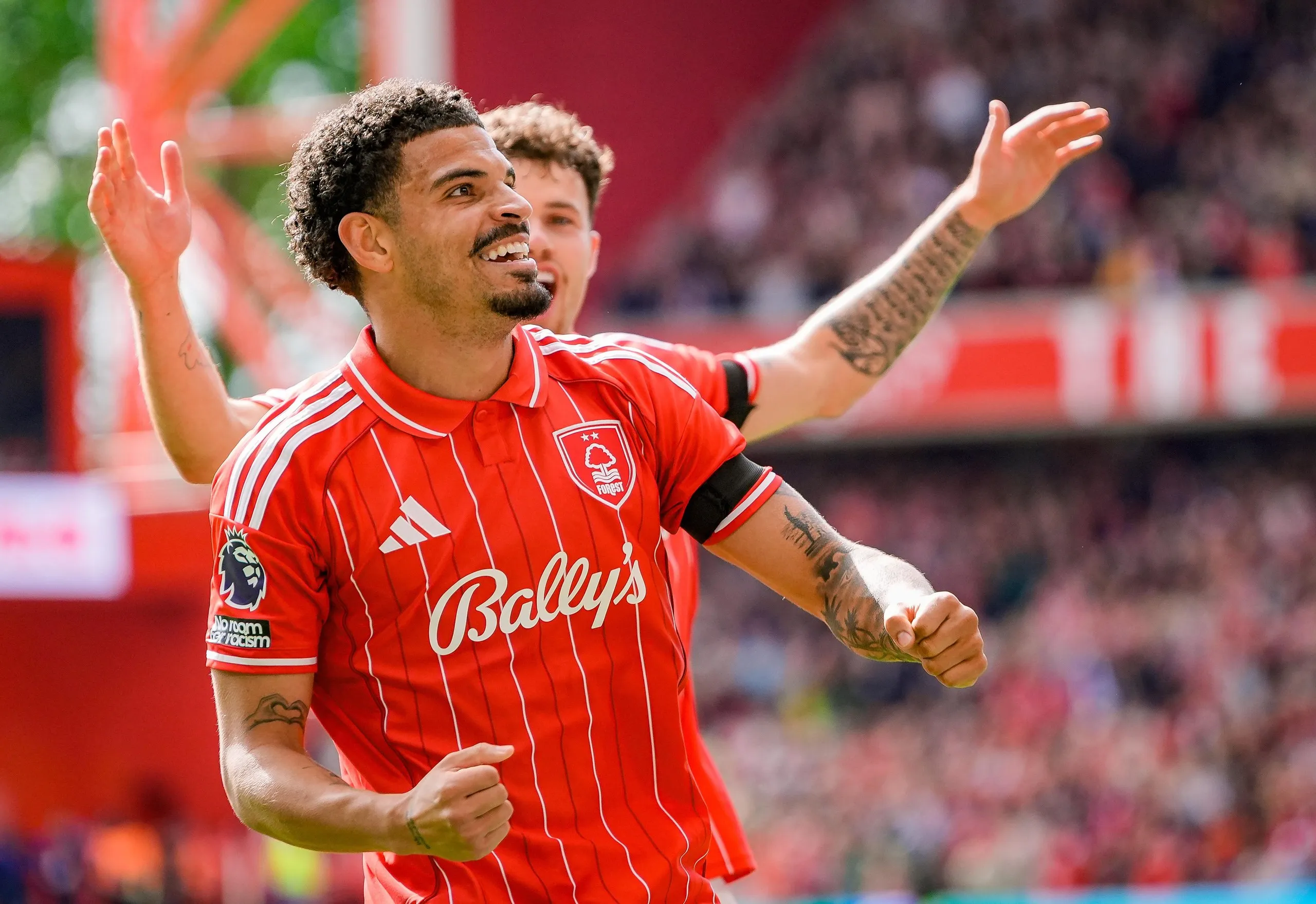 Morgan Gibbs-White celebrates a goal