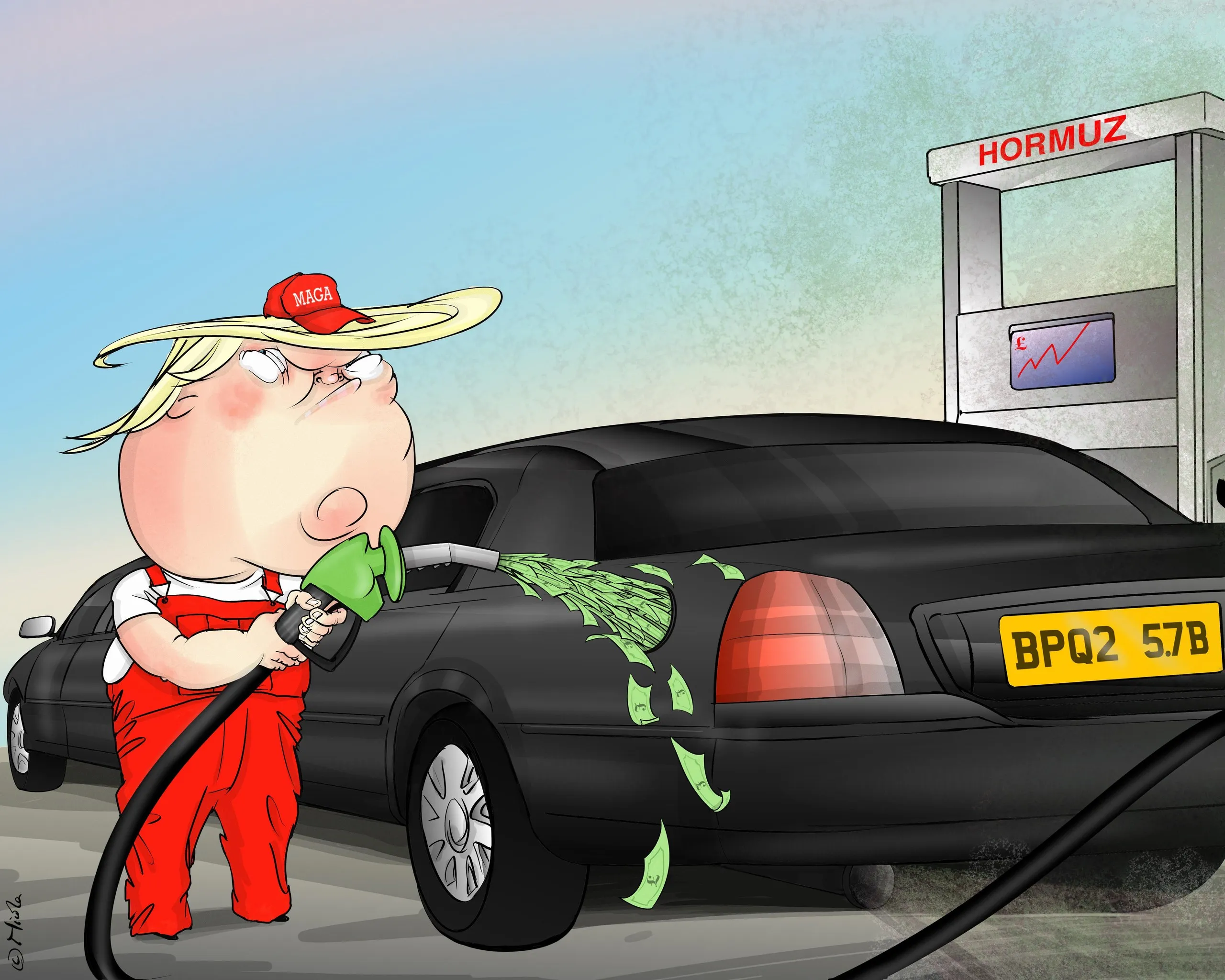 Nicola Jennings cartoon on Trump’s war in Iran and oil prices
