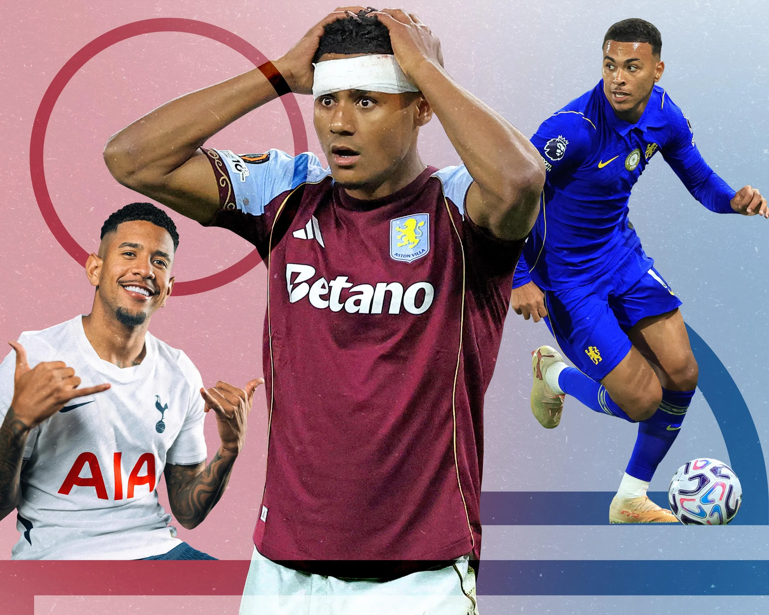 Tottenham’s Sávio, Aston Villa’s Ollie Watkins and Chelsea’s Morgan Rogers
