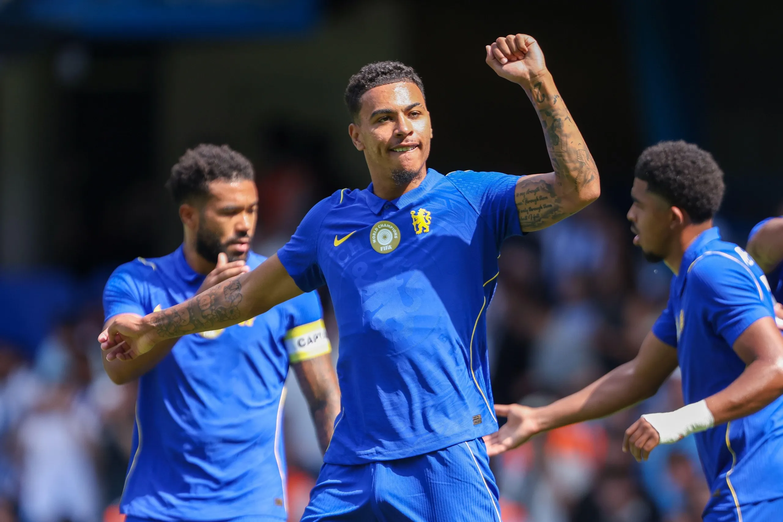 Morgan Rogers celebrates scoring
