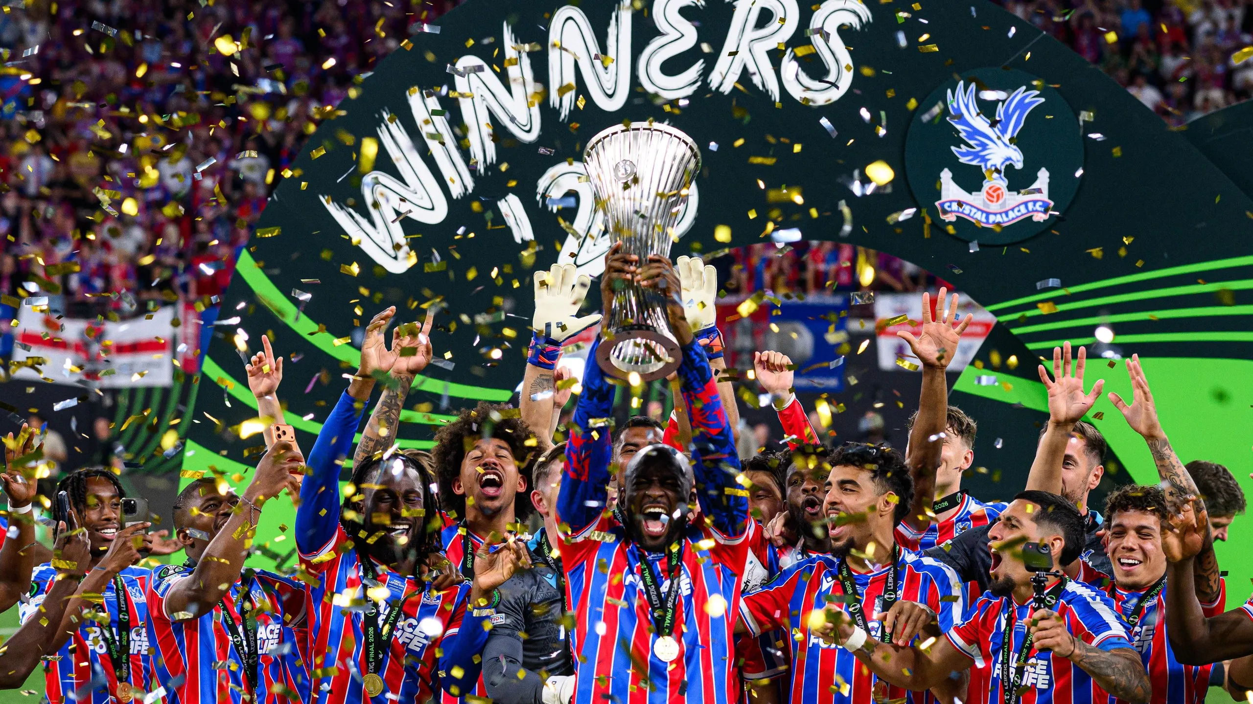 ‘Full party mode’: Crystal Palace react to their Conference League triumph – video