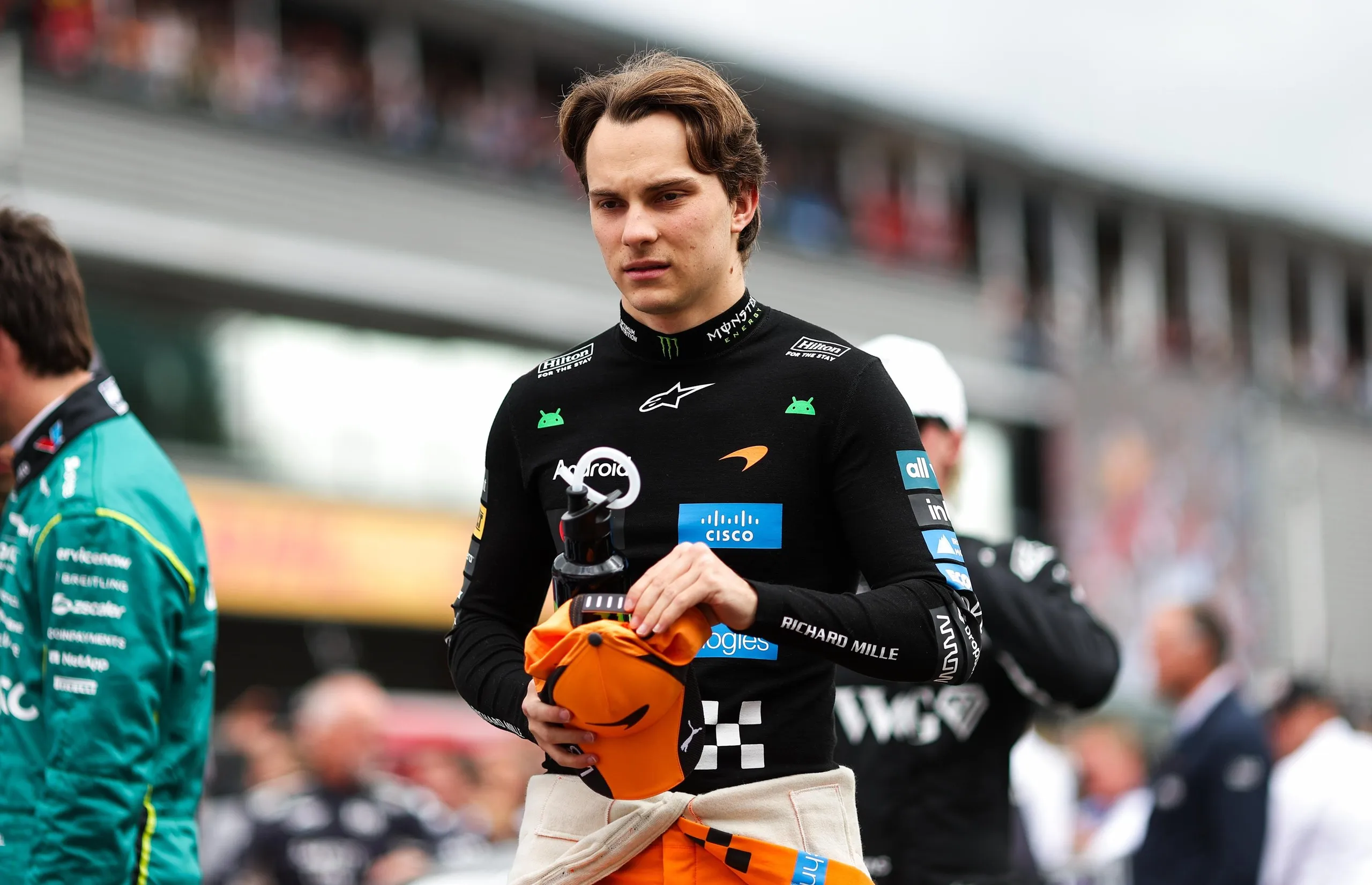 Oscar Piastri takes a walk at Spa-Francorchamps