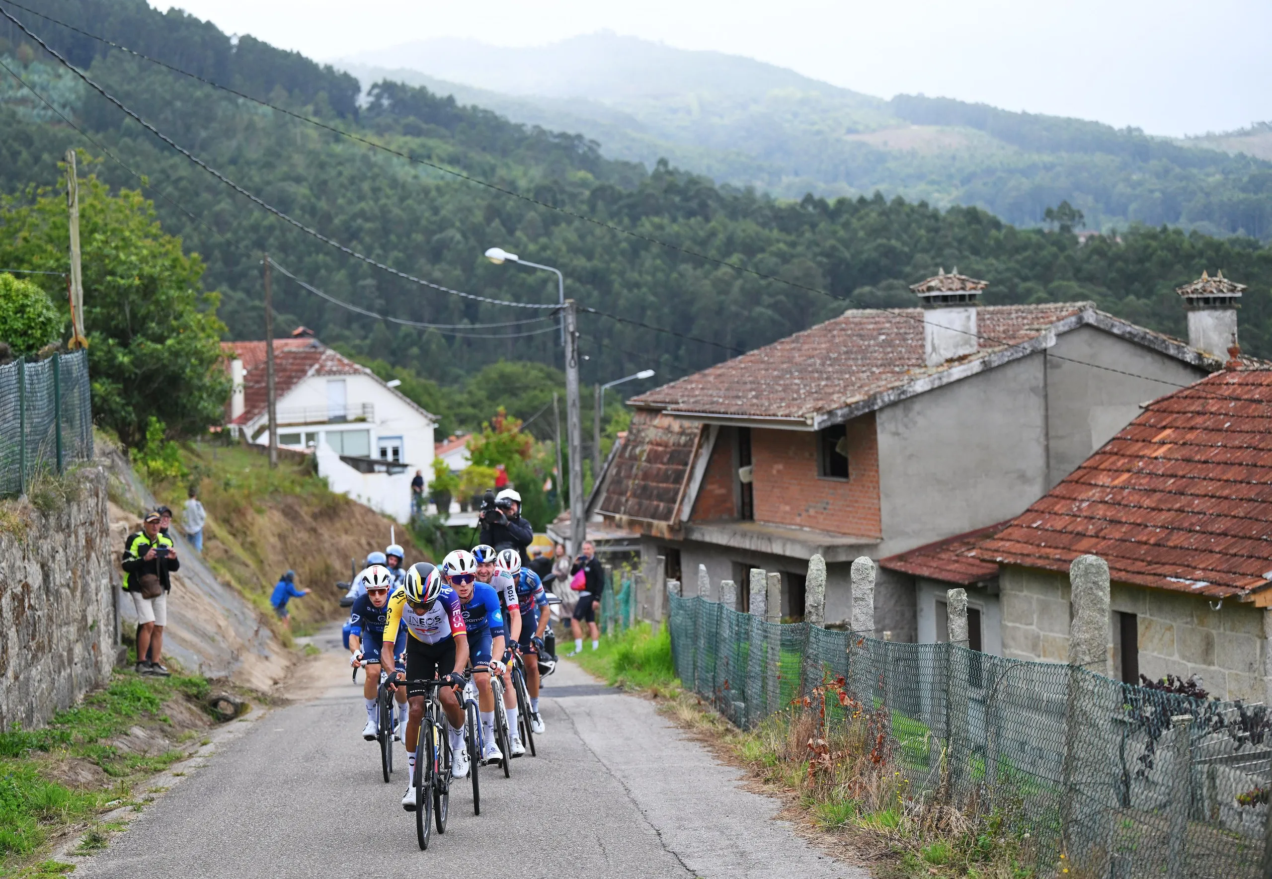 Egan Bernal leads the breakaway that eventually brought him his first Vuelta stage win.