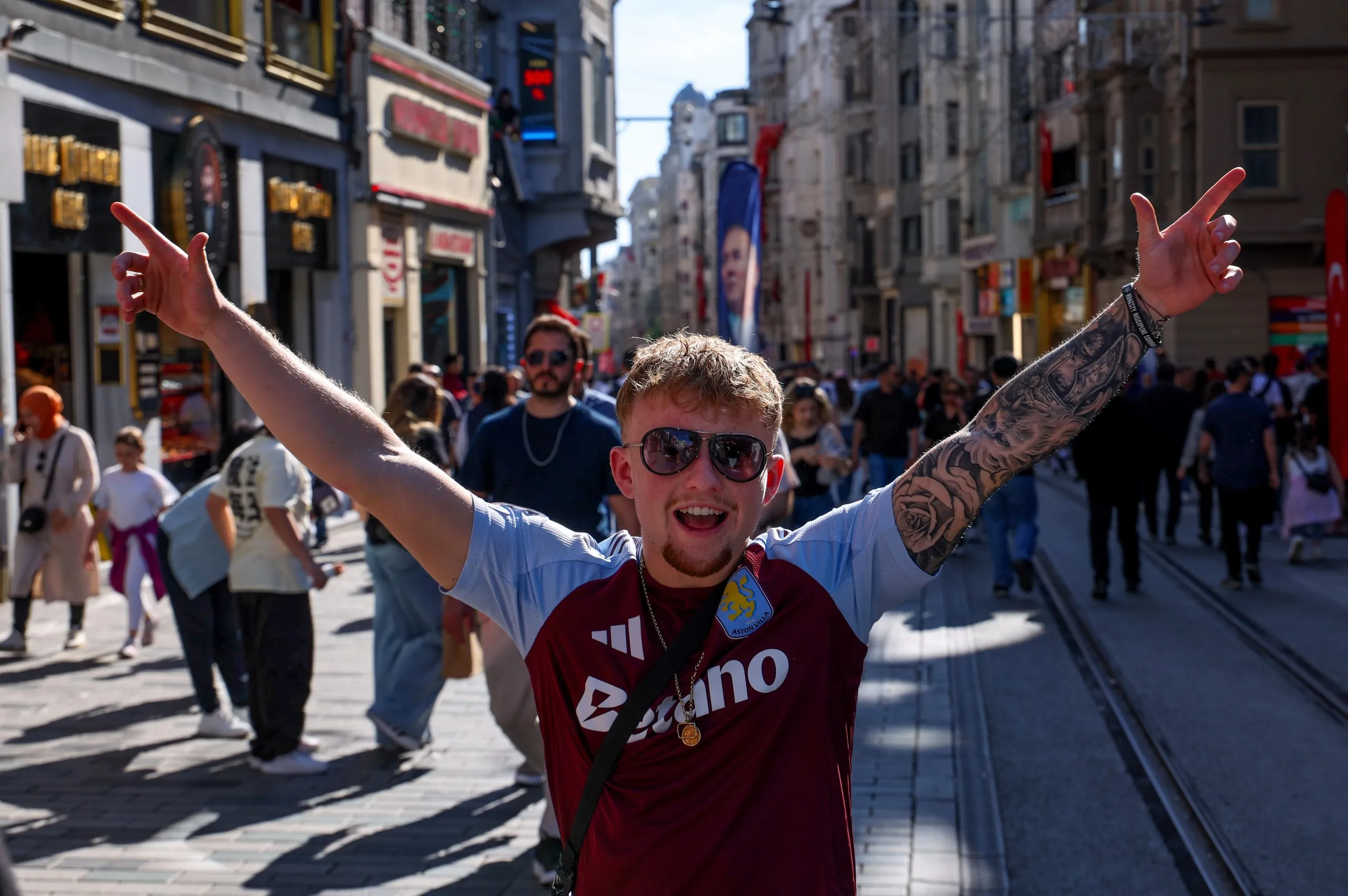 Aston Villa fans are out in force already in Istanbul for Wednesday’s Europa League final