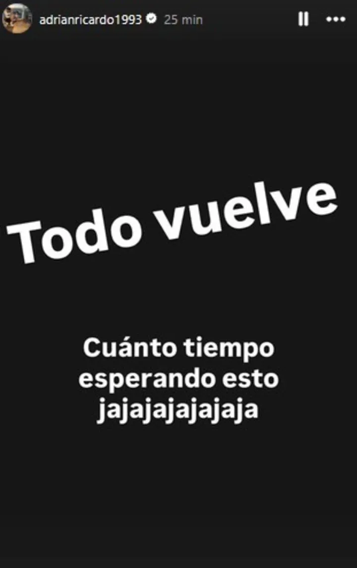 La historia que subió Centurión a su cuenta de Instagram