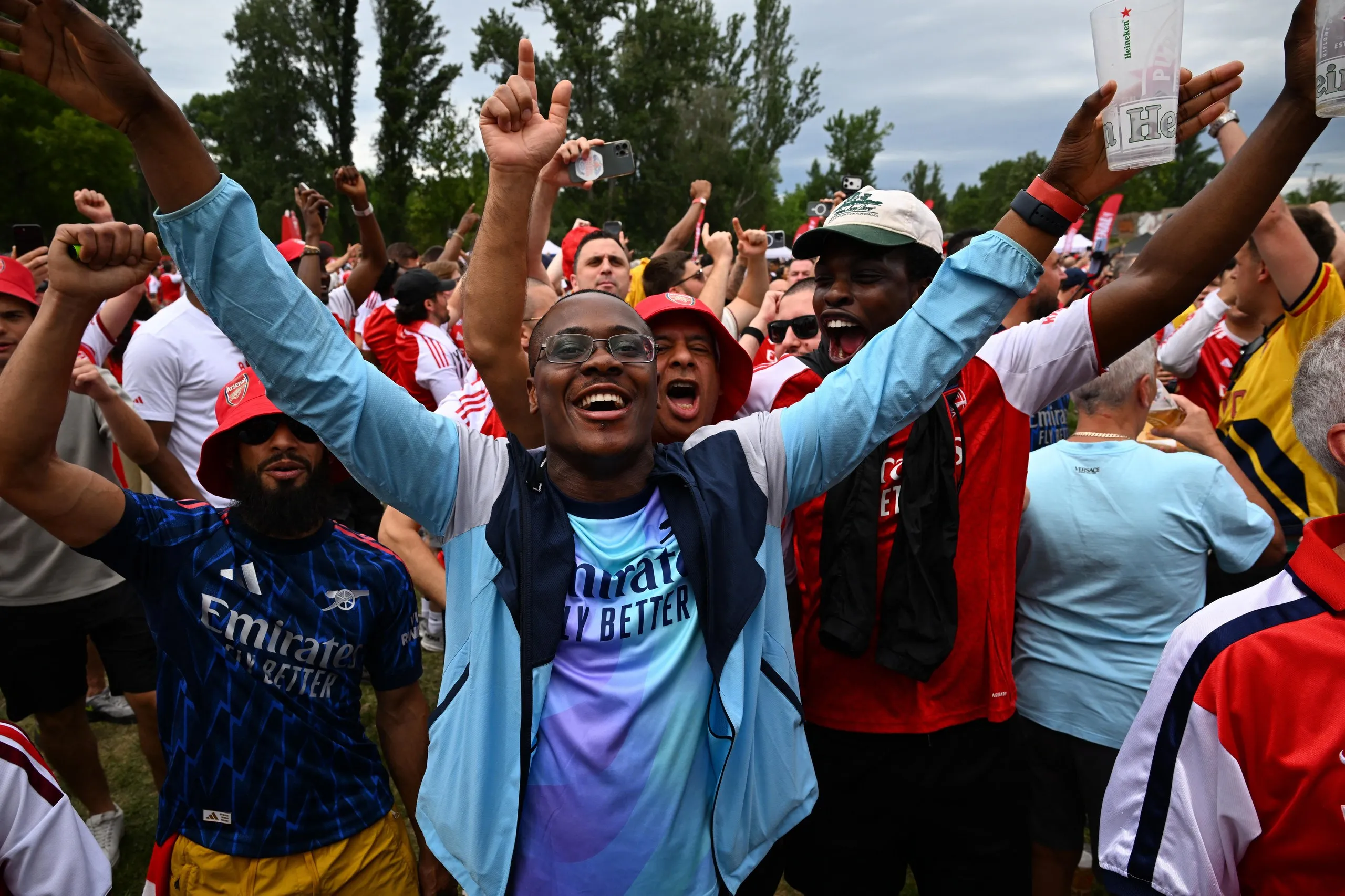 Arsenal fans in Budapest.