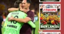 Le RC Lens célèbre sa victoire contre le PSG au Trophée des champions