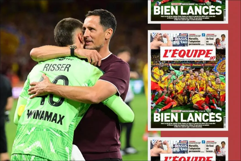 c1134.jpg « Bien lancés » : les Lensois tombeurs du PSG lors du Trophée des champions sont à la une de « L'Équipe » dans les Hauts-de-France