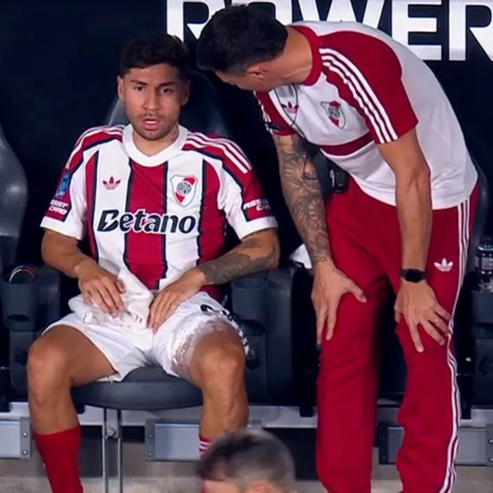 Gonzalo Montiel, con hielo en el aductor izquierdo