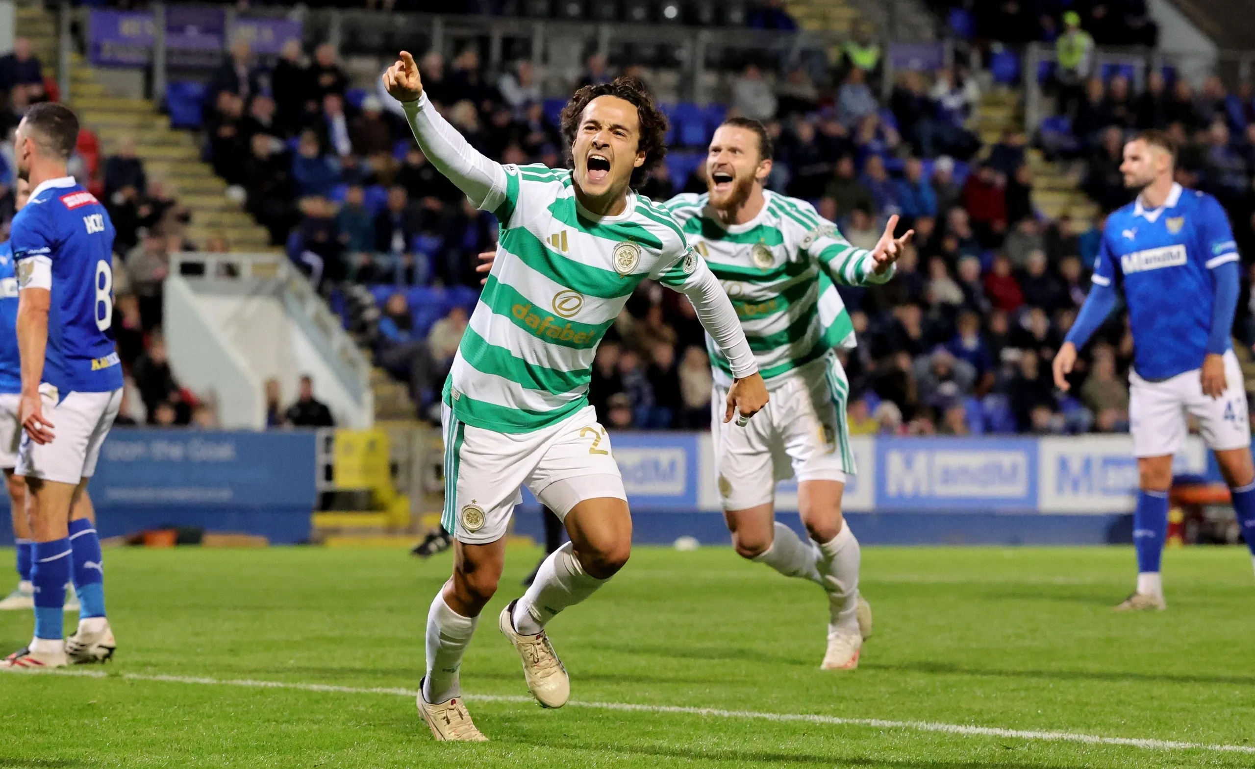 Celtic’s Mika Baur celebrates his winner