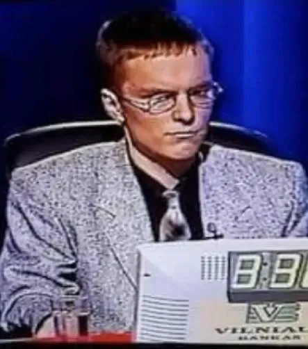 Dambrauskas during his appearance on Lithuania’s version of Who Wants to Be a Millionaire?