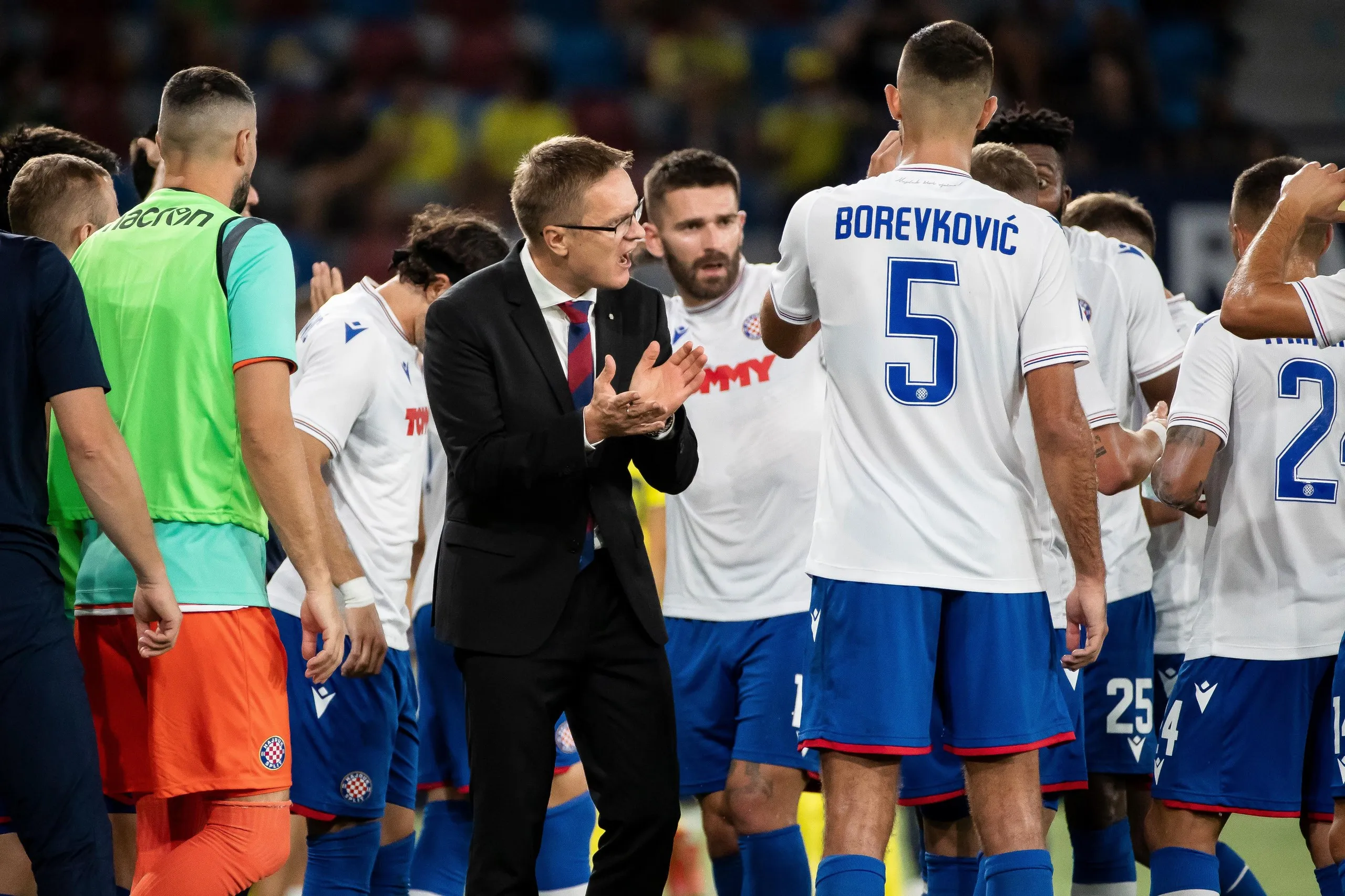 Dambrauskas geeing up his players during his spell in charge of Hajduk Split, which ended in 2022
