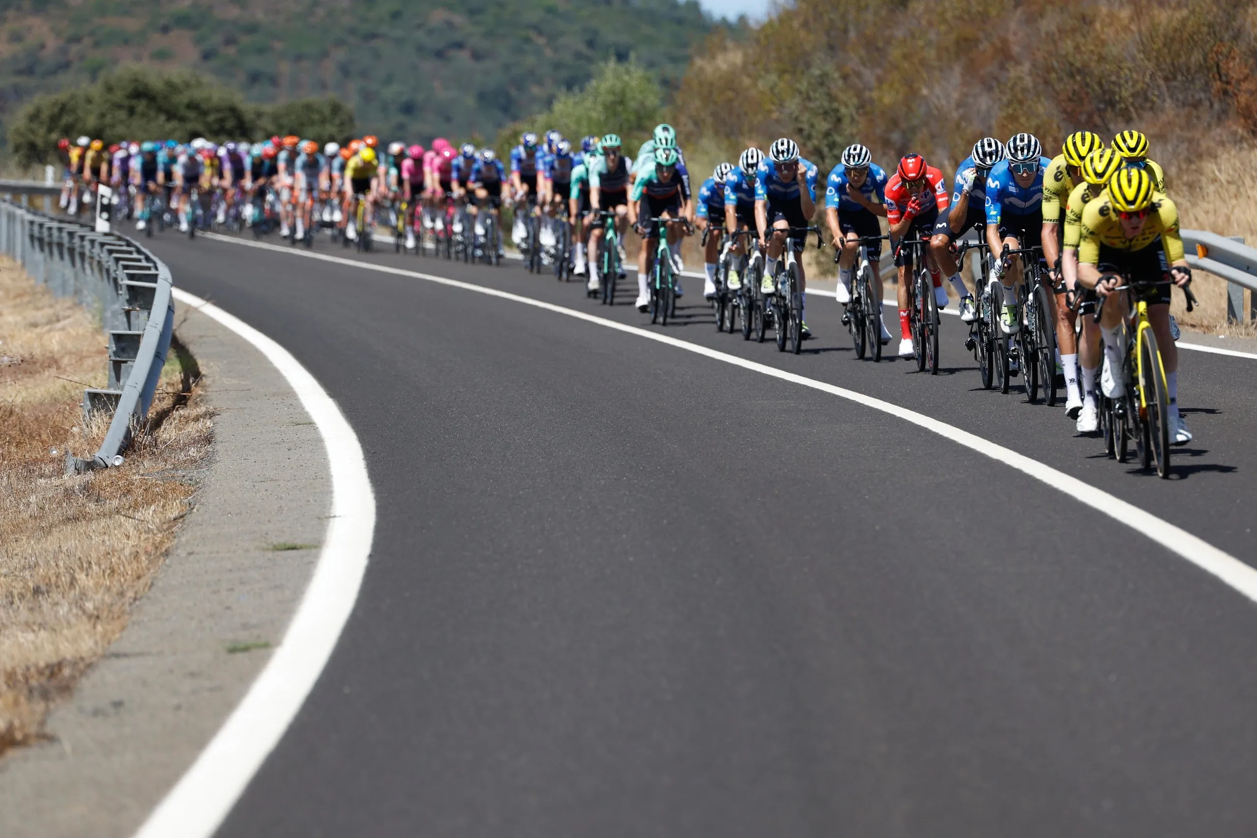 The peloton in action during the 16th stage of the Vuelta a España