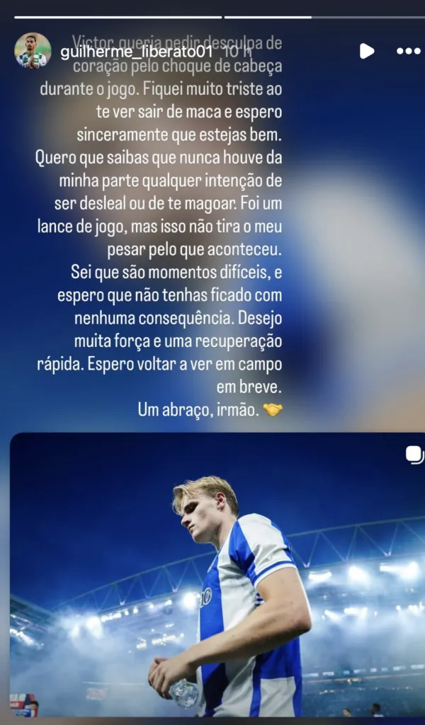 Mensagem de Liberato para Victor Froholdt